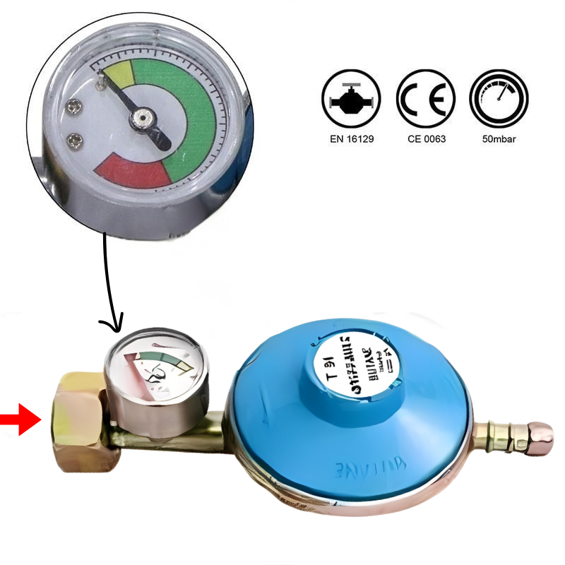 DETENDEUR DE GAZ AVEC MANOMETRE DE SECURITE - GAZ-CONTROL. BF